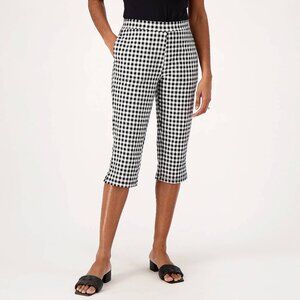 Susan Graver Weekend Petite Printed Premium Stretch Pedal Pushers Size LP